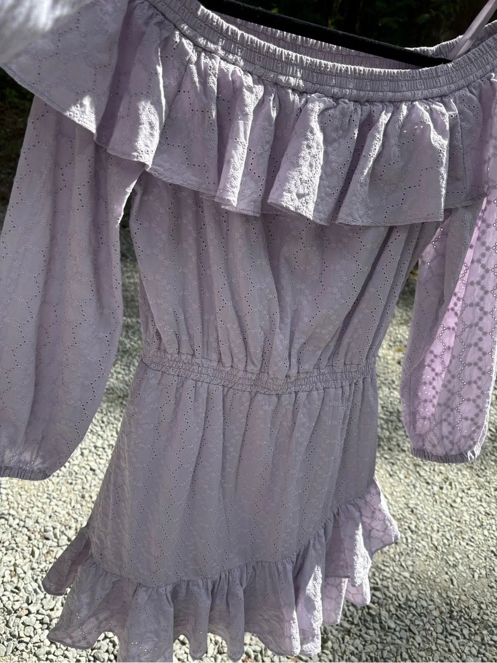 woman’s lavender Eyelet Ruffle Dress - - Picture 1 of 4